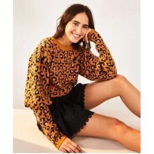 Farm Rio Sweater Leopard Size Large